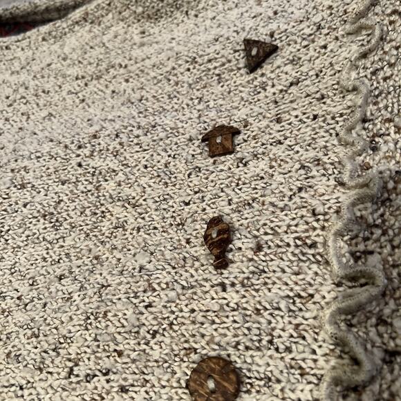 AVALIN Sweater Womens M White Crocheted BOHO Layer Easy Fit Crew Collar - Picture 5 of 10